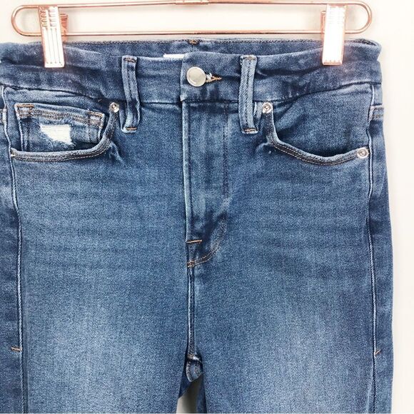 GOOD AMERICAN | Good Waist Distressed Stretchy Skinny Jeans Women’s Size 2 (26) - Picture 7 of 13